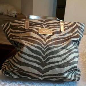 Michael Kors metallic zebra tote